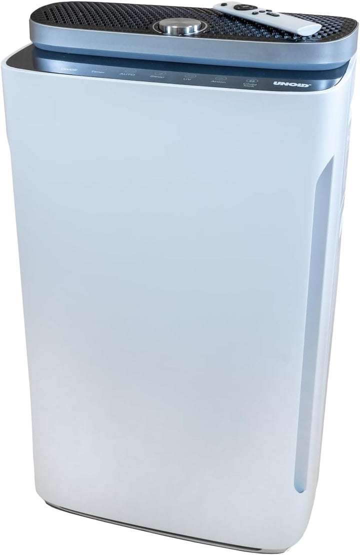 Unold 87610 Luftreiniger+ Luftbefeuchter Omega - Weiss, entfernt Pollen, Staub, Viren, Allergene, Ra