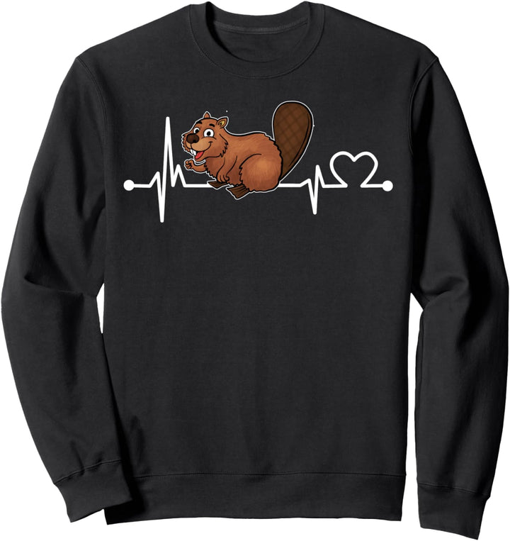 Biber Herzschlag Hemd Tier für Kind/Frauen/Männer Geschenk Sweatshirt