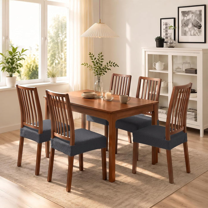 KELUINA Diamantgitter Jacquard wasserdichte Stuhl Sitzbezüge für Esszimmer Stretch Stuhl Sitzkissen