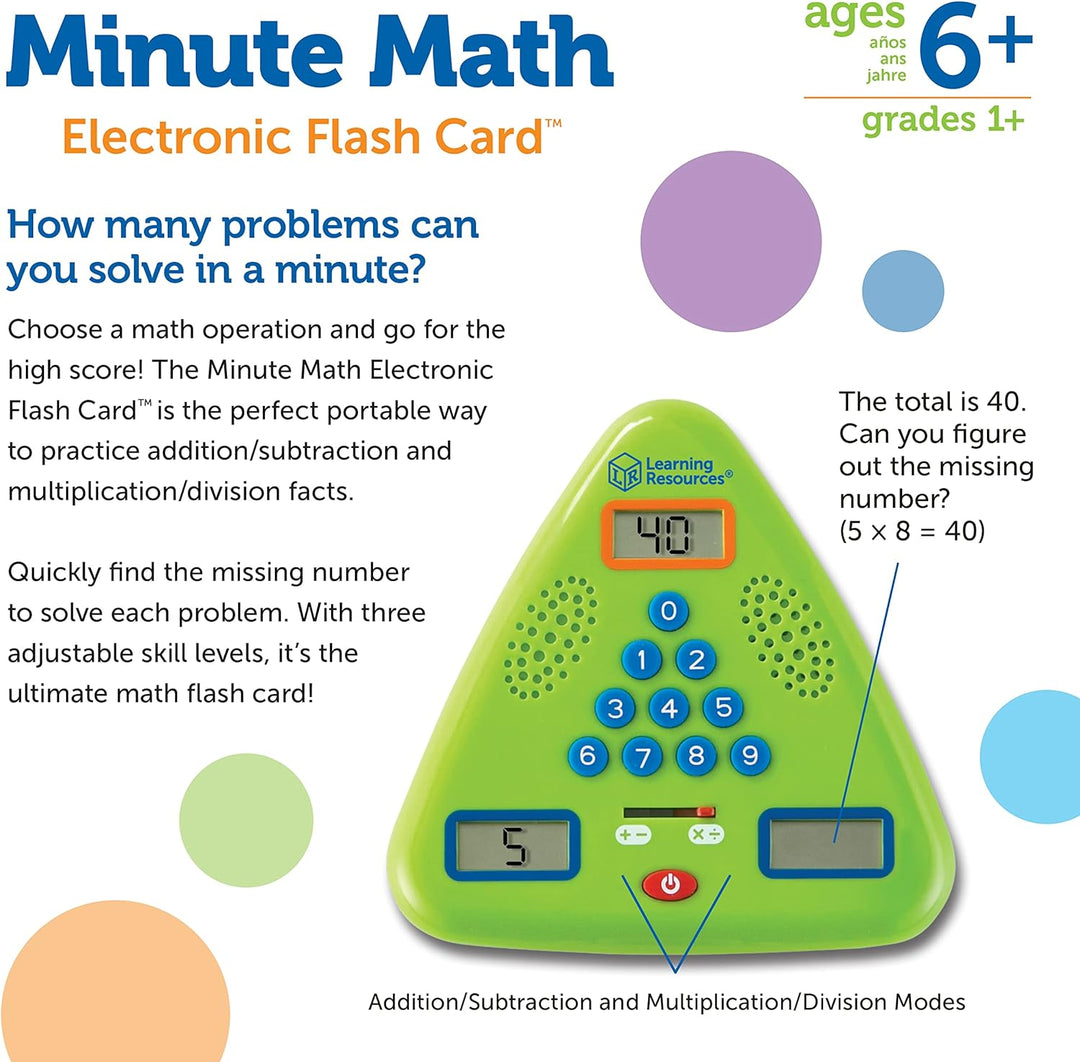 Learning Resources Minute Math- Elektronisches Mathe-Spiel, 20*24 centimeters