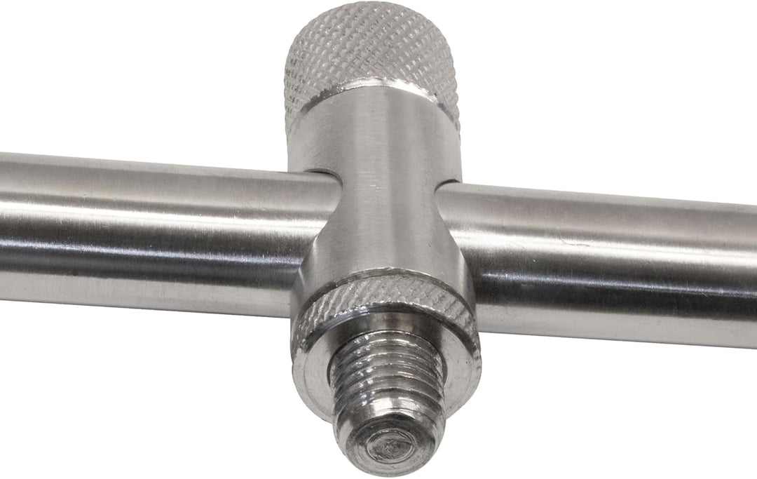 Angel Domäne Stainless Steel Buzzbars - Verstellbare Buzzer Bars 30-50cm für 3 Ruten (heavy - 2 Stüc