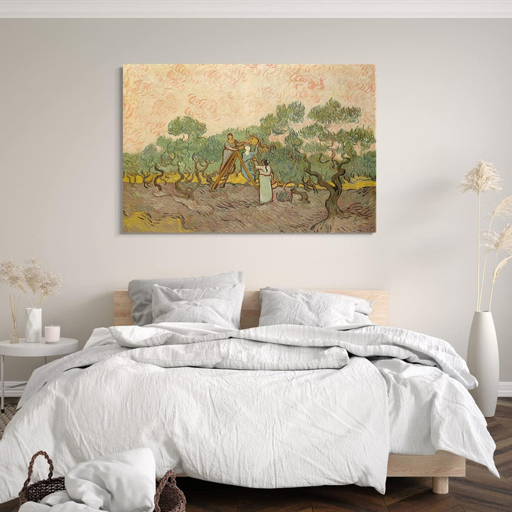 Printed Paintings Leinwand (80x60cm): Vincent Van Gogh - Frauen pflücken Oliven 80x60 cm, 80x60 cm