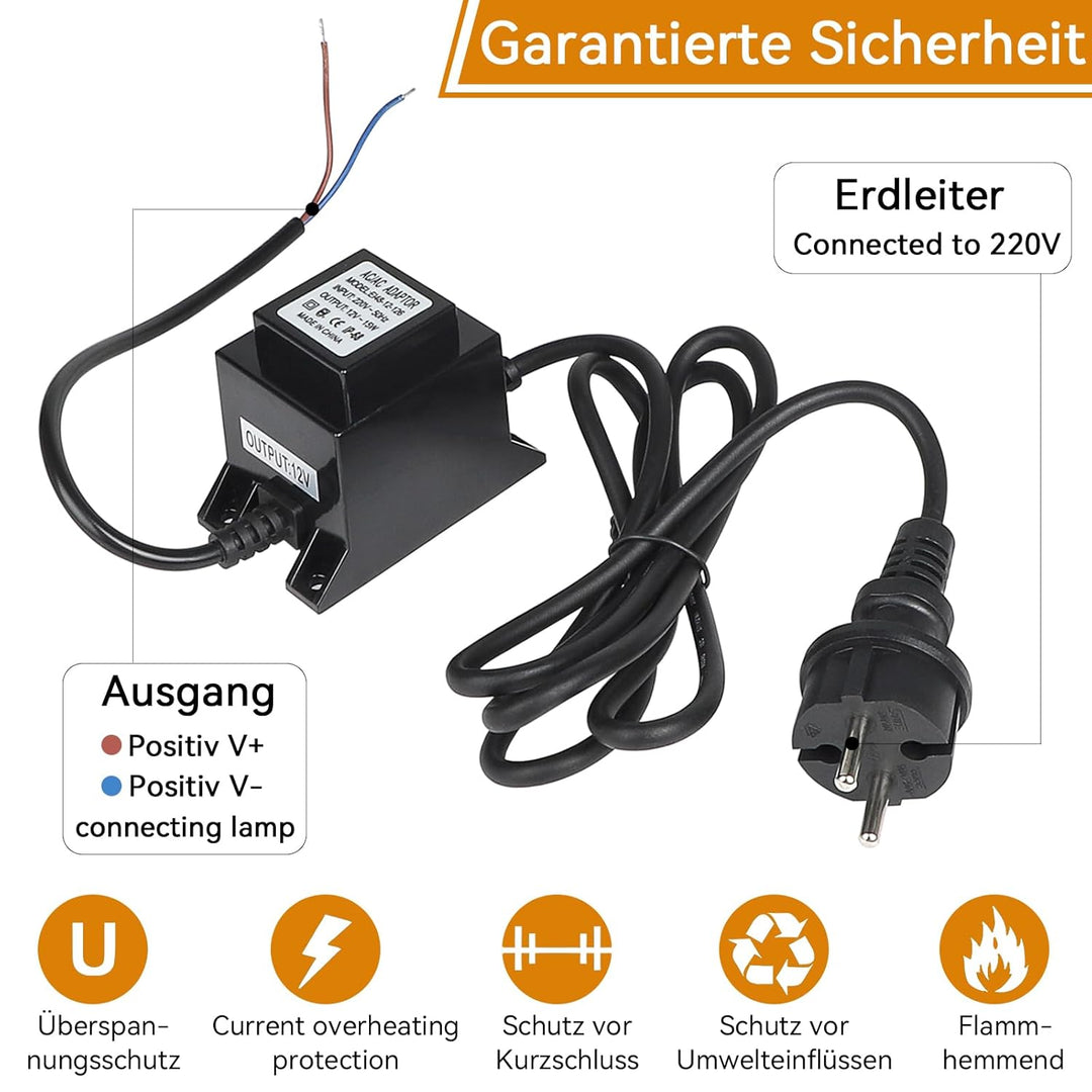 CPROSP LED Transformator 12v 15W ip68, LED Driver Aussen Wasserdicht, Pool Trafo 12v, Transformator