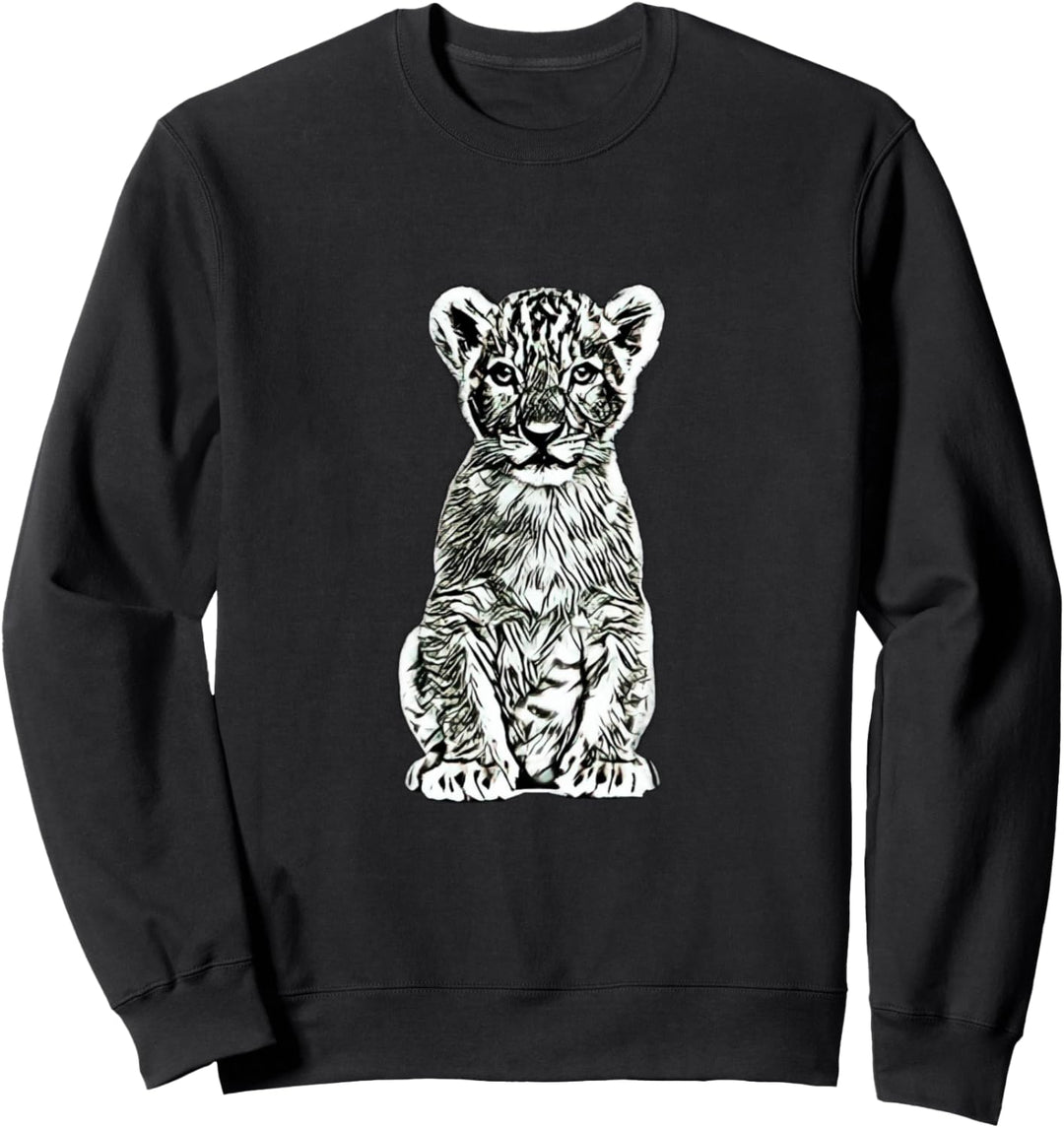 Löwen Löwenbaby Motiv Löwenmähne Raubkatze Jungtier Löwe Sweatshirt