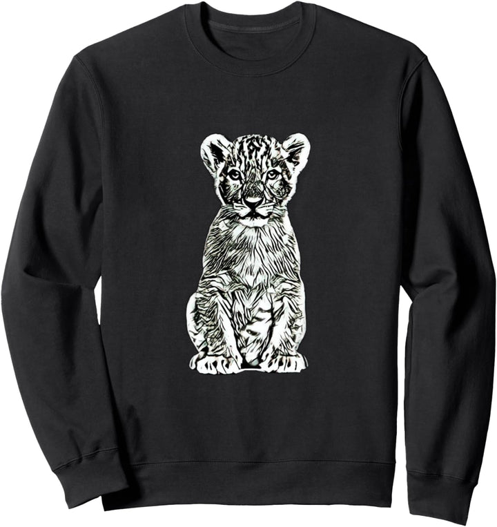 Löwen Löwenbaby Motiv Löwenmähne Raubkatze Jungtier Löwe Sweatshirt