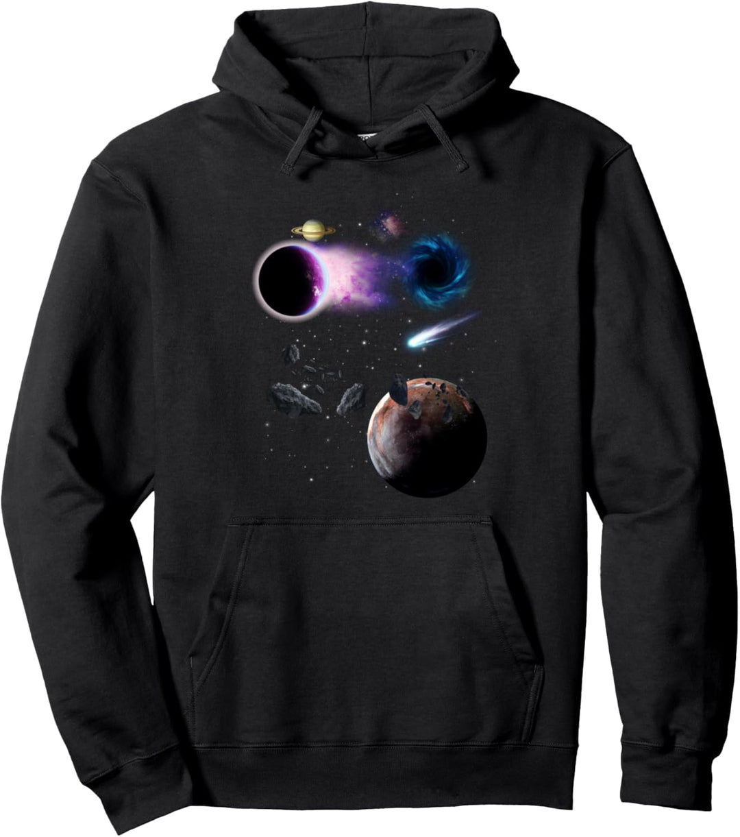Weltraum Motiv Universum Sterne Sonnensystem Planeten Sonne Pullover Hoodie