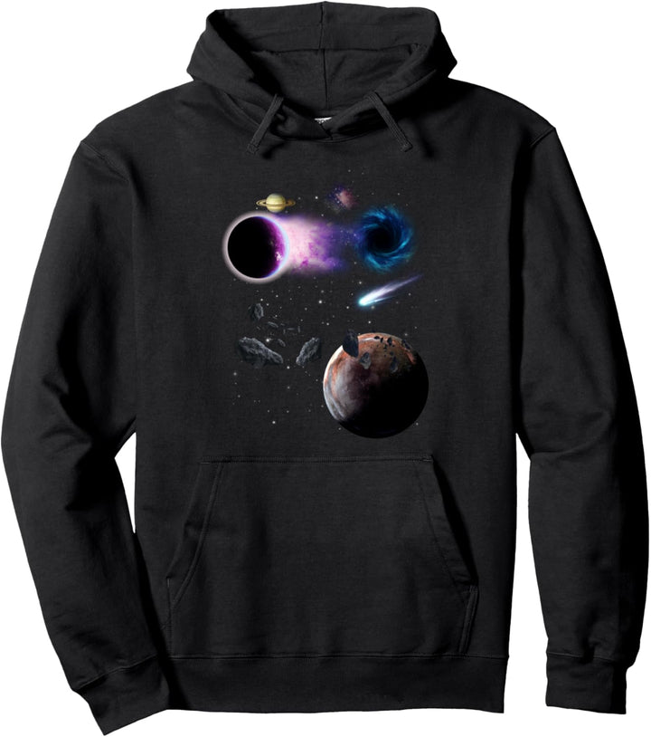 Weltraum Motiv Universum Sterne Sonnensystem Planeten Sonne Pullover Hoodie