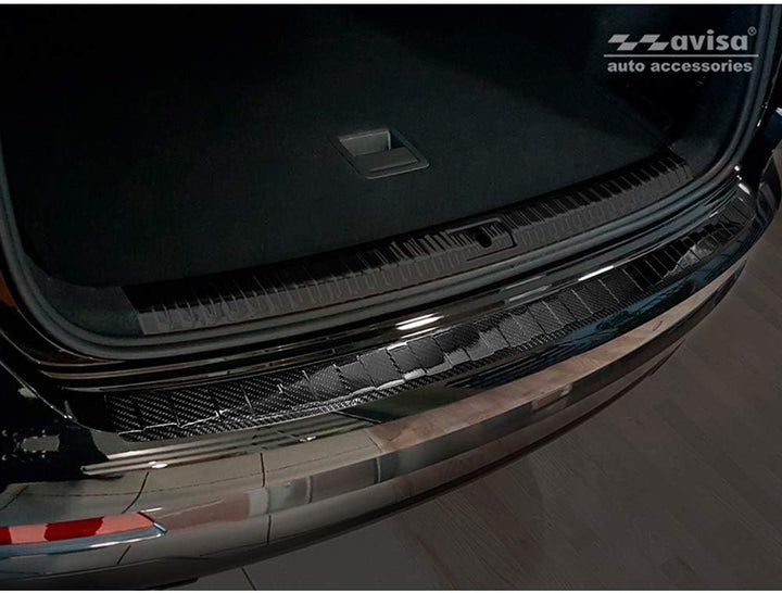 Avisa Echtes 3D Karbon Heckstossstangenschutz kompatibel mit Audi Q3 II 2019- inkl. S-Line 'Ribs'