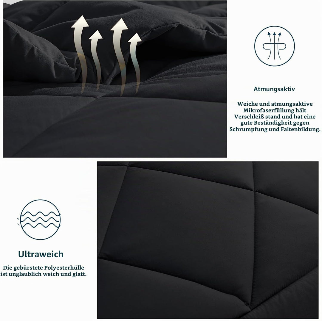 WAVVE Bettdecke 140x200 cm Ganzjahresdecke 4 Jahreszeiten, Steppdecke 300gsm Mikrofaser 140x200cm, S