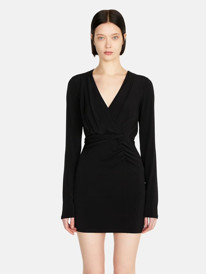 Sisley Damen 4zftlv038 Dress, Black 100, 38 EU
