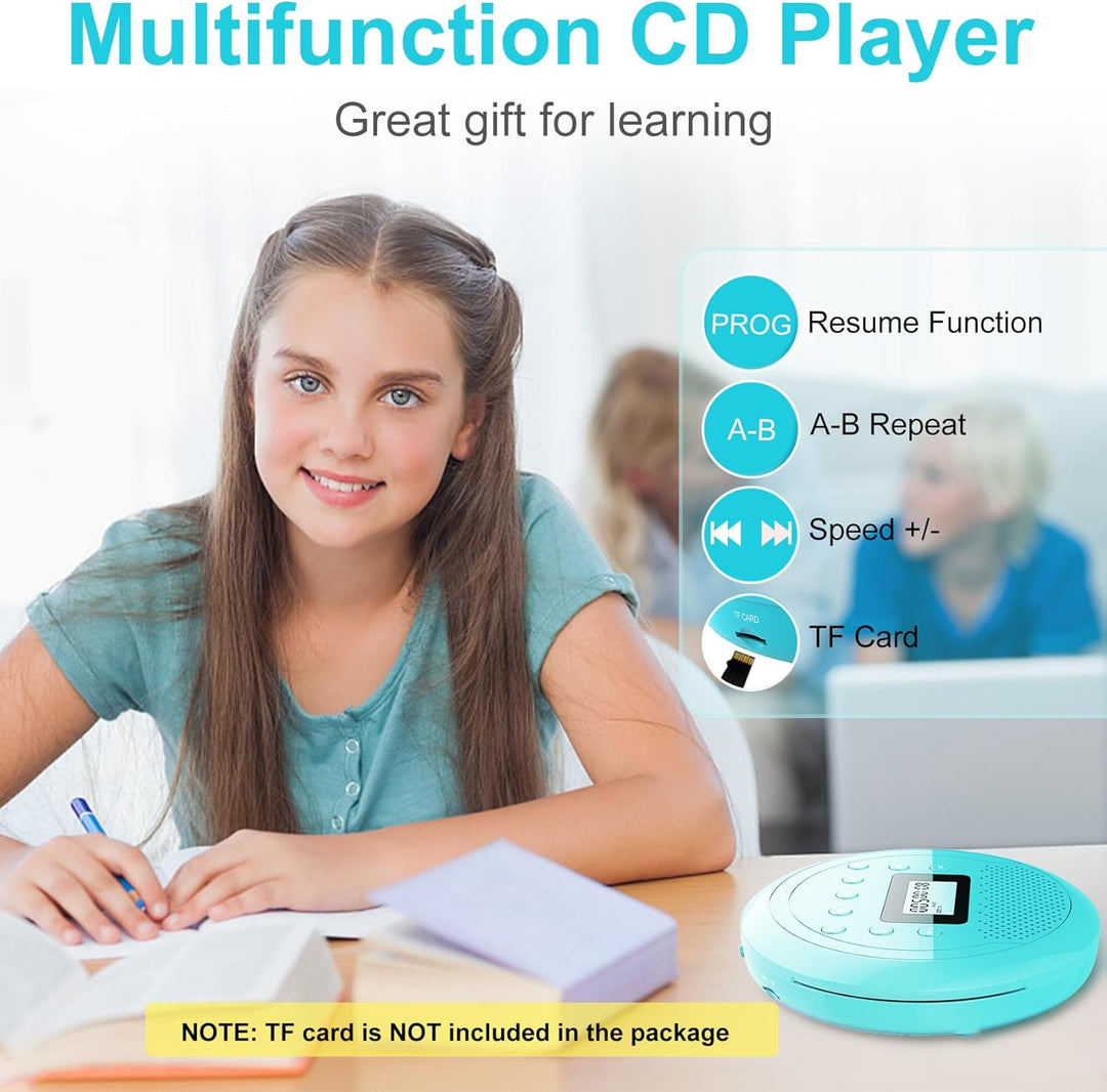 MONODEAL NEU 2023 Tragbarer CD Player mit Lautsprecher, CD Player Tragbar, Wiederaufladbar Discman C