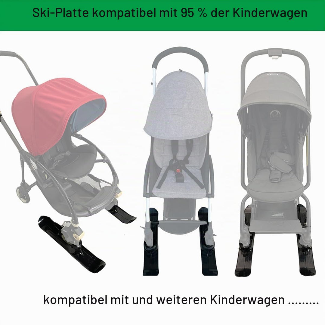 Universal Skischild für Kinderwagen und Trolleys für Haustiere, Schneewagen- oder Strandgleiter, Ski
