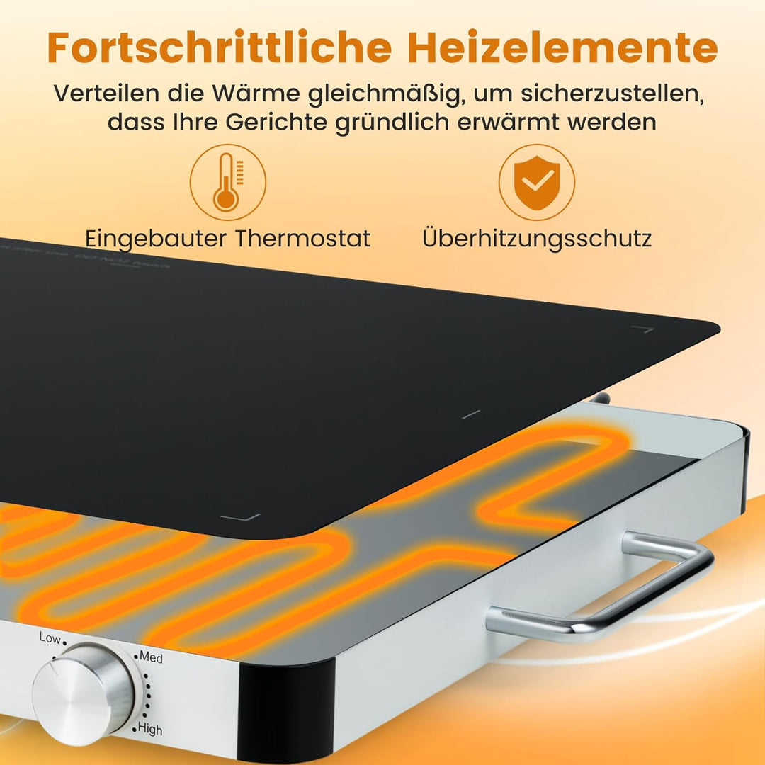 GOPLUS Elektrische Warmhalteplatte, Wärmeplatte mit 30℃-120℃ einstellbare Temperatur, Speisewärmer m