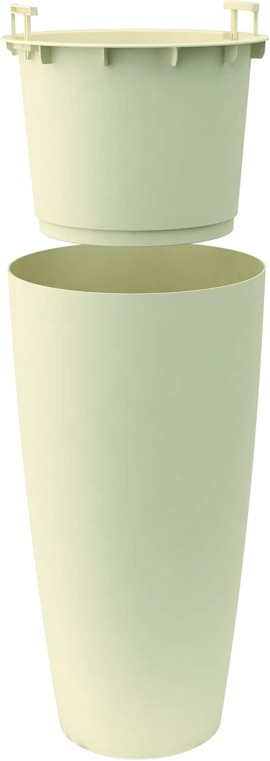 Nicoli vase Hoher Blumentopf im Stil 38 x 85 cm, innen aussen, herausnehmbarer Untersetzer (38 x 85