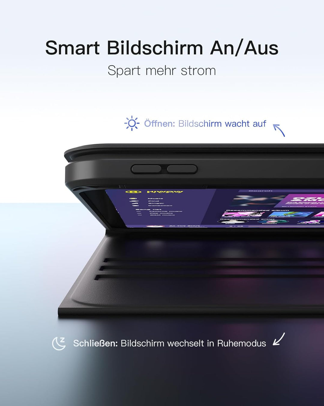 Inateck Hülle mit Tastatur für iPad 11 A16 2025 11 Zoll, iPad 10 Generation 2022 10.9 Zoll,360°-Dreh