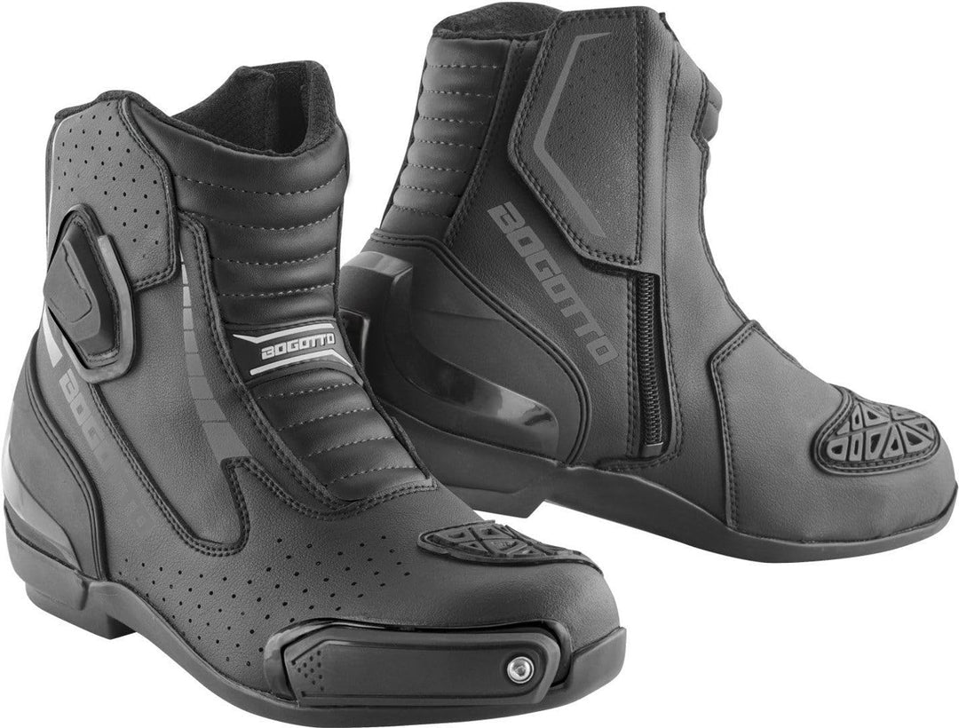 Bogotto Cartagena perforierte Motorrad Stiefel, schwarz, 48 48 EU Schwarz, 48 EU Schwarz