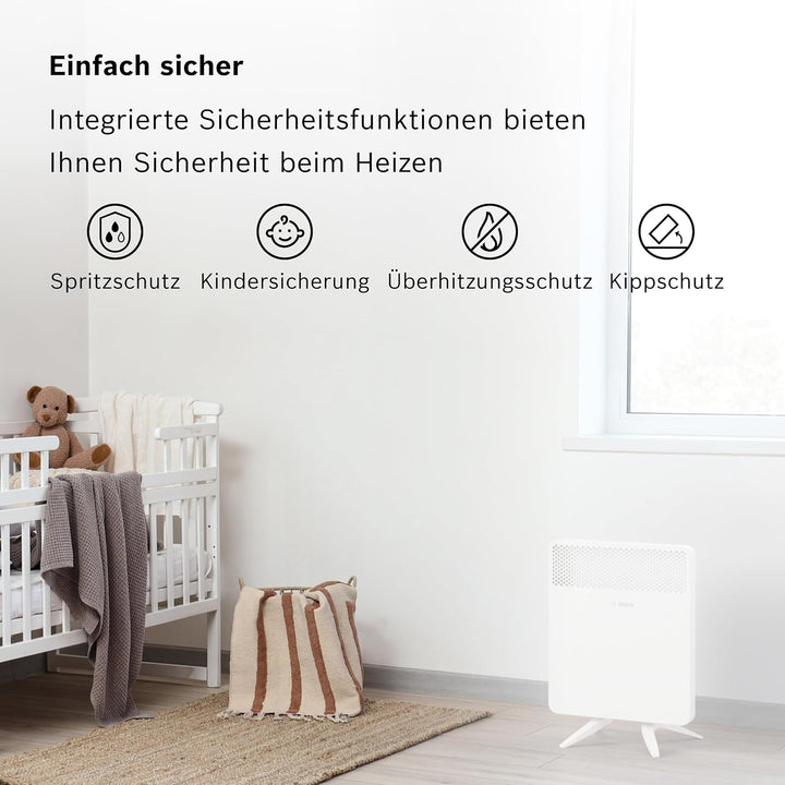 Bosch Heat Convector 4000-5 - Elektrischer Konvektor für Räume bis zu 5 m² - Individuell Einstellbar