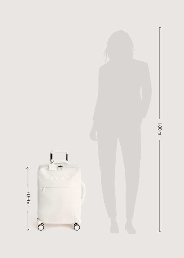 CREATE / Luggage Studio Soft/Polyester Soft Koffer Cremeweiss / 39x20.5x56cm / TSA Vorhängeschloss,