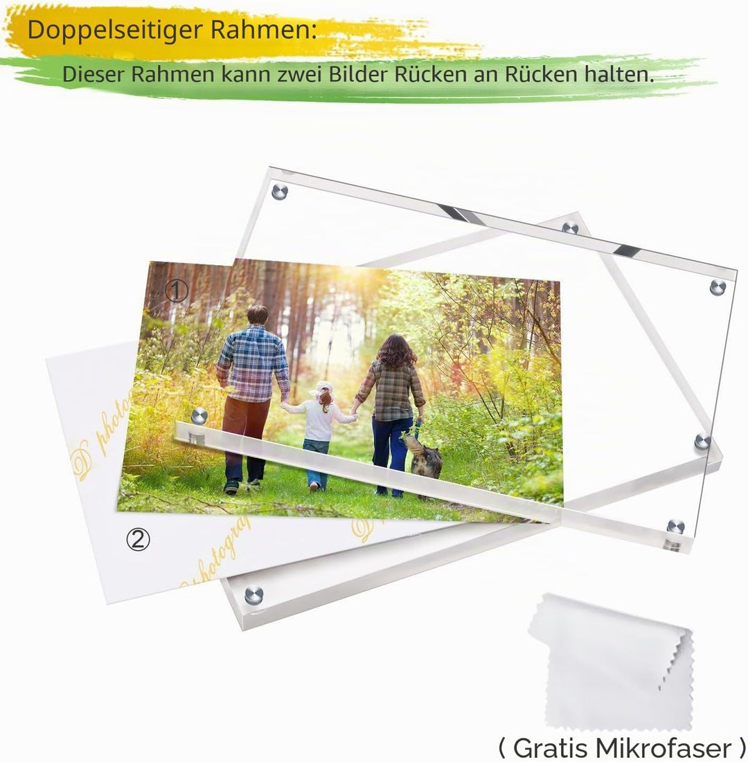 Boxalls Bilderrahmen 15 x 20 cm(6 x 8 inch)-5er Set, Acryl Magnetischer Fotorahmen, Doppelseitiges R