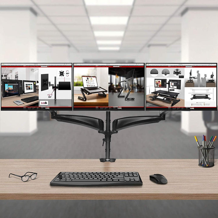 Duronic DM453VX1 Monitorarm, Monitor Halterung 4 Bildschirme bis 27" Zoll, LCD LED Display Ständer b