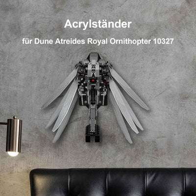 cooldac Acryl Wand Display-Ständer kompatibel mit Lego Dune 10327 Ornithopter Bausatz, individueller