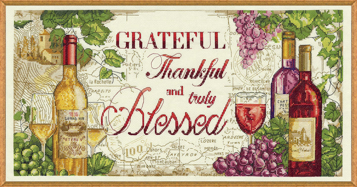 Design Works Crafts, Kreuzstich-Zählmusterpackung Grateful Wine