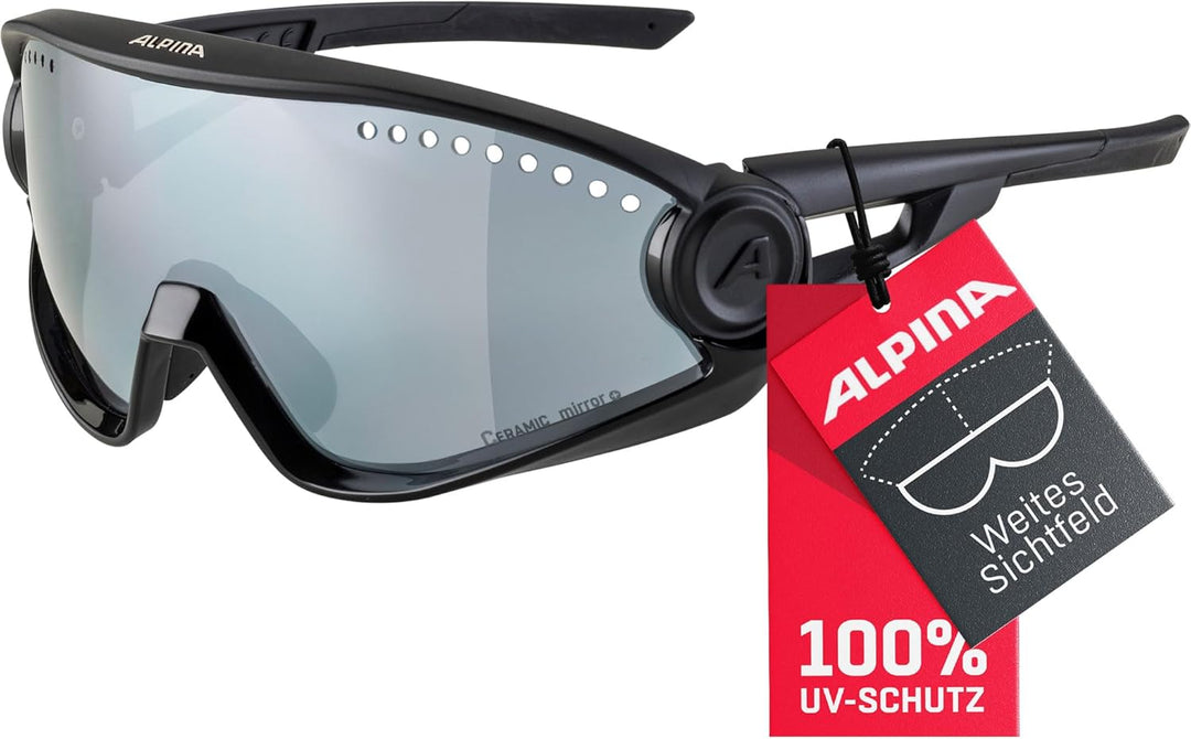 ALPINA 5W1NG - Verspiegelte und Bruchsichere Sport- & Fahrradbrille Mit 100% UV-Schutz Für Erwachsen