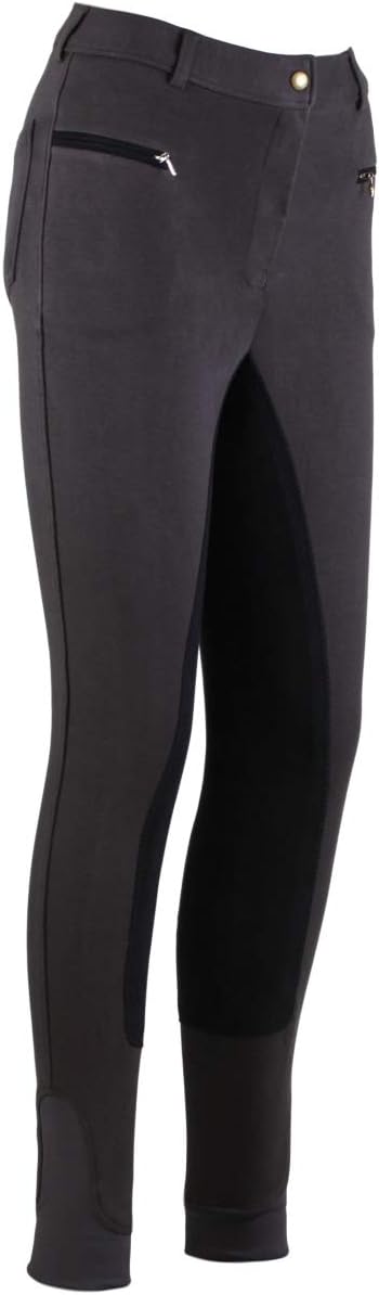 RL24 Damen Reithose Vollbesatz Flex BASICLINE 52 Dunkelgrau/Schwarz, 52 Dunkelgrau/Schwarz