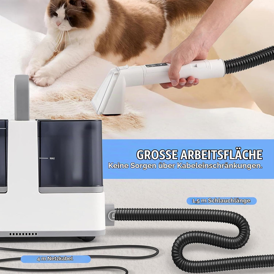 Moongiantgo Waschsauger Teppichreiniger mit Dampf/Warm/Kaltemwasser 1300W Fleckenreiniger mit 13kPa