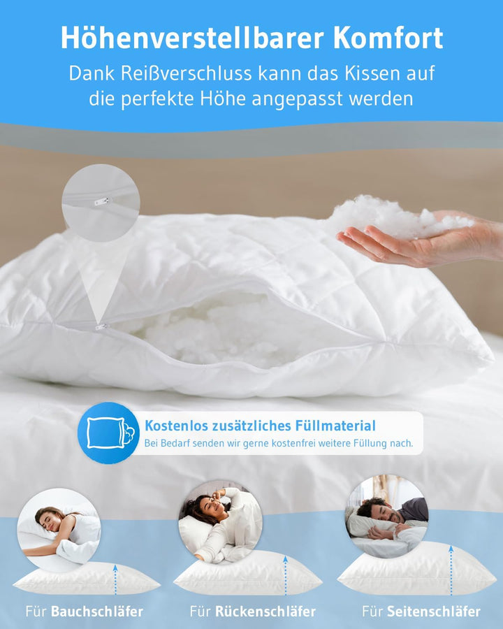 Third of Life Kissen 45x45 Verda, 100% nachhaltige und höhenverstellbare Kissenfüllung, kleines Sofa