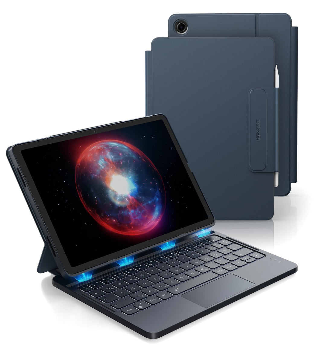 Dexnor Tastatur Hülle für Samsung Galaxy Tab A9+ Plus 11 Zoll 2023, Keyboard Cover mit Magnetisch Mu