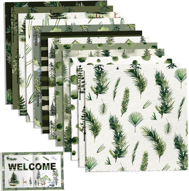 24PCS 12x12 Doppelsieges Weihnachts -Scrapbook -Papier, festliches Thema Karton für DIY -Alben, Zeit