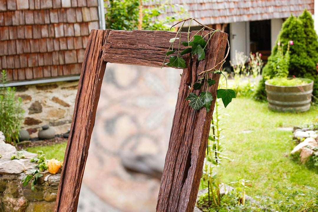 WINDALF Rustikaler Wandspiegel IORLAS 120 cm Vintage Schlafzimmer Holzspiegel Handarbeit aus Wurzelh