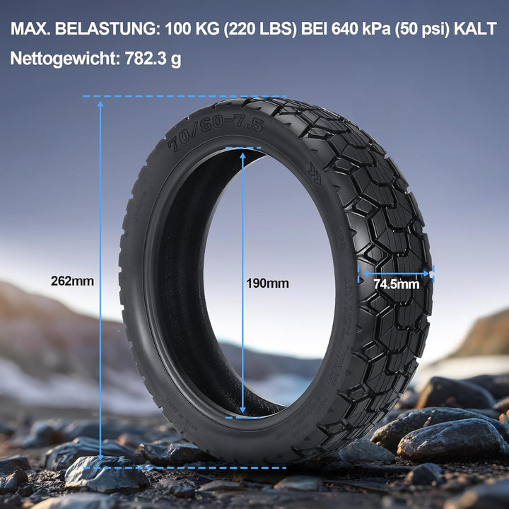 70/60-7,5 Schlauchloser Reifen für Segway Ninebot ZT3 Pro/ProE/ProD,11 Zoll Tubeless Reifen,Verdickt
