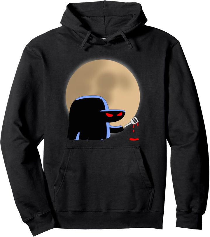 Grusel Horror Monster mit Pfannenwender Herren Damen Pullover Hoodie
