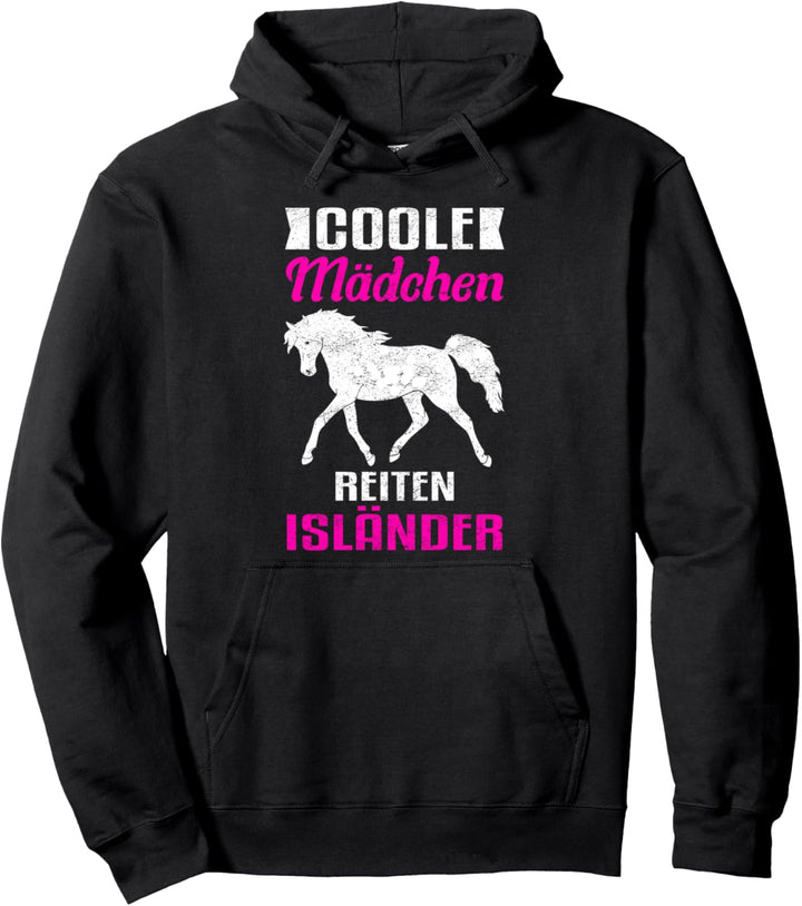 Coole Mädchen reiten Isländer! Islandpferd Reiten Pferde Pullover Hoodie