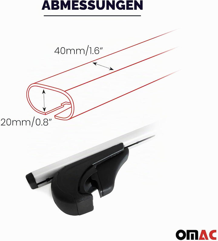 Dachträger Gepäckträger kompatibel mit Ford Kuga 2 Titanium 2013-2019 Grundträger Schwarz, Schwarz