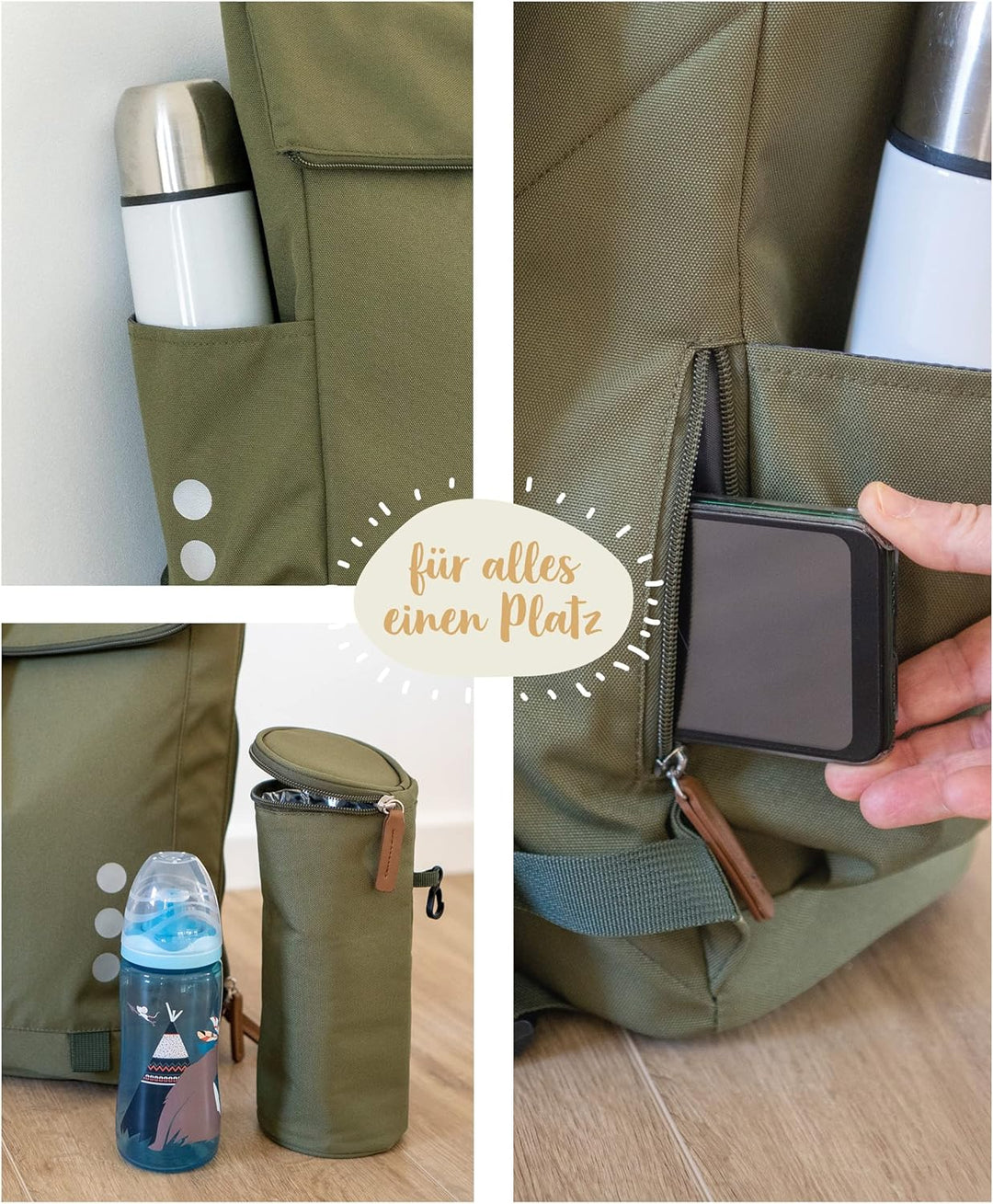 Ehrenkind® Wickeltasche Rucksack | Grosser Wickelrucksack mit Multifunktions-Babytaschen und mobiler