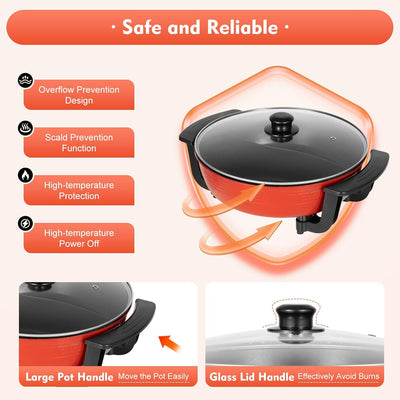 6L Elektrische Hot Pot,Wokpfanne Yin Yang Hot Pot 2 Seiten Suppentopf Küche Kasserolle Antihaft Koch