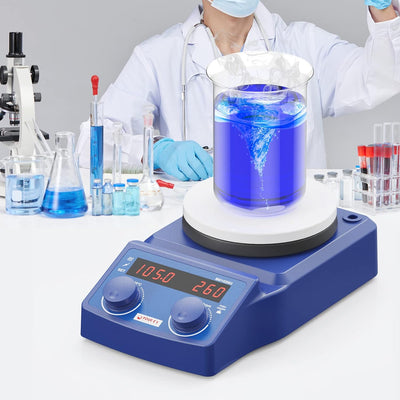 Labor Magnetrührer Heizplatte 135mm 100-1500rpm 280°C 5L LED-Display Magnetic Stirrer Mixer Magnetmi