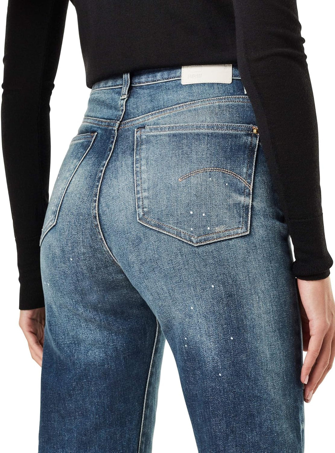 G-STAR RAW Damen Tedie Ultra High Waist Straight Jeans 25W / 30L Blau (Antic Faded Arsenic Blue Rest