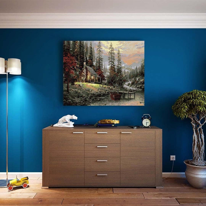 Artnapi Malen nach Zahlen Erwachsene mit Rahmen | DIY Handgemalt | Haus in den Bergen | Kit für Anfä