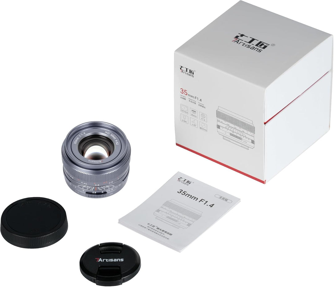 7artisans 35 mm F1.4 Mark Ⅱ Vollformat Festbrennweite mit manueller Fokussierung und grosser Blende,