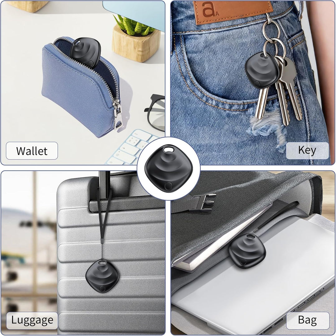 Hoxe Tracker Tags-4er Pack (nur iOS), Schlüsselfinder für Gepäck, Koffer | [MFi-Zertifiziert] Blueto