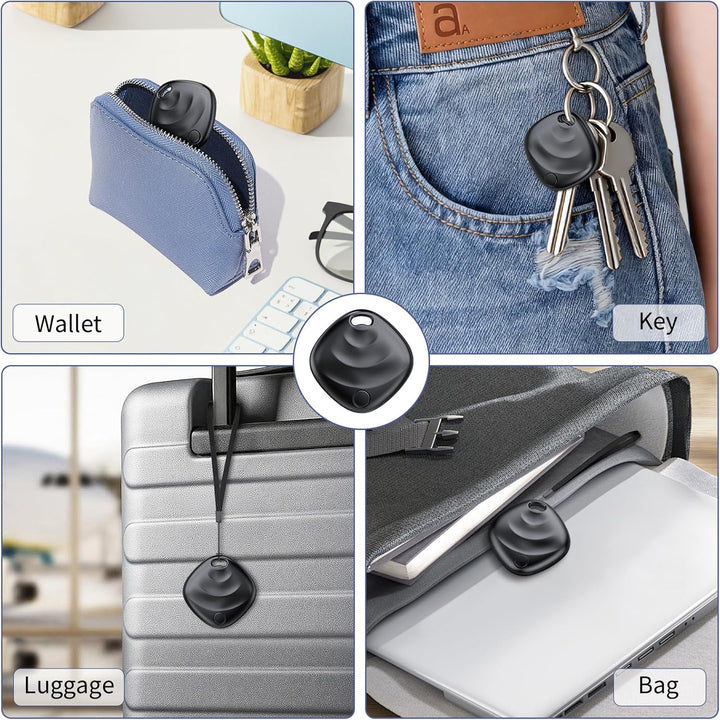 Hoxe Tracker Tags-4er Pack (nur iOS), Schlüsselfinder für Gepäck, Koffer | [MFi-Zertifiziert] Blueto