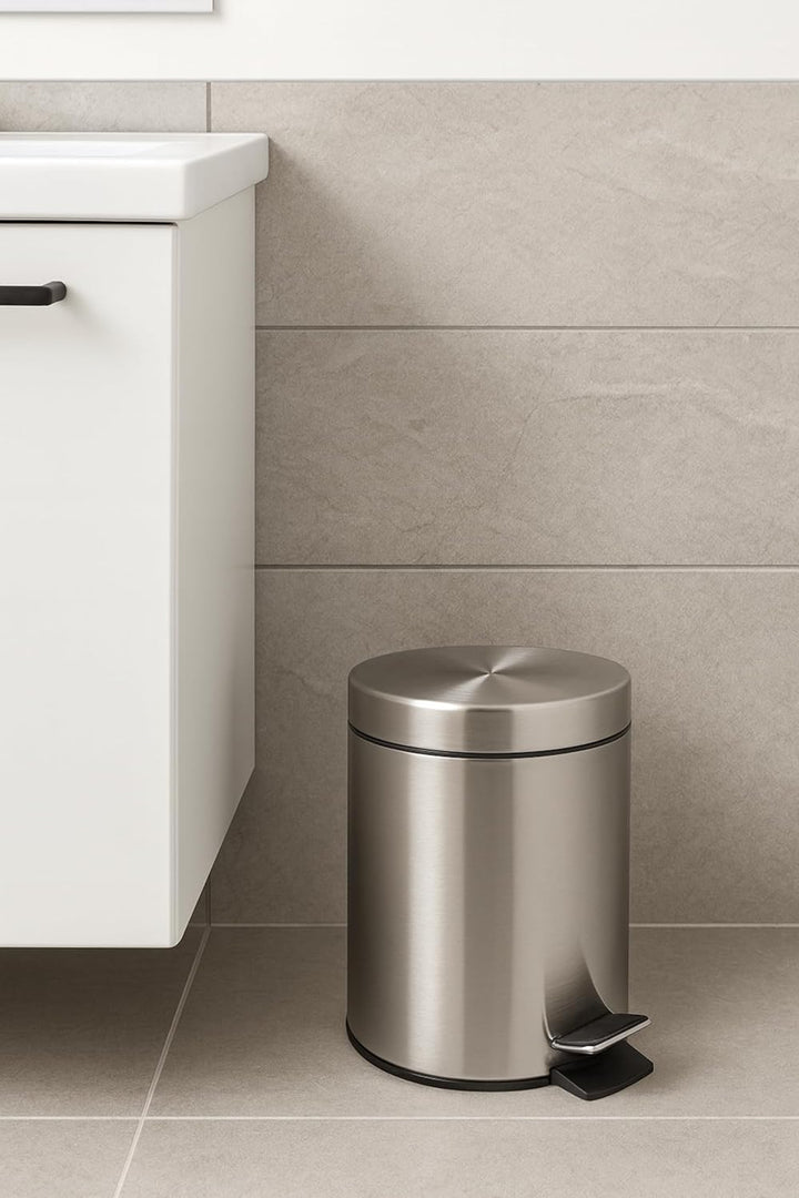 Spirella - Treteimer aus Edelstahl SYDNEY - Modernes Design, Einfache Öffnung, Herausnehmbarer Innen