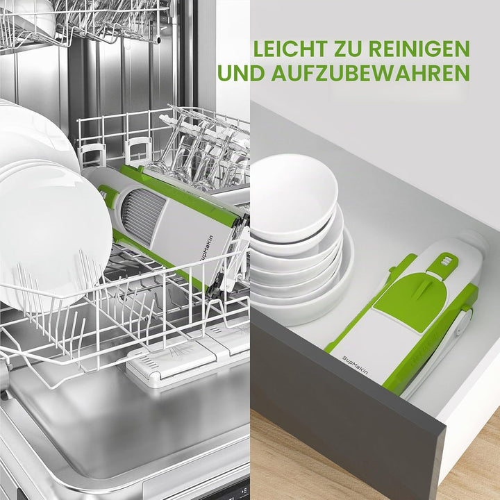 SupMakin Gemüseschneider, Once for All Verstellbar Gemüsehobel Genius Mandoline Vegetable Slicer Kar