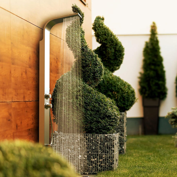 Four & More Designer Gartendusche Aussendusche Pooldusche Regendusche Duschsäule Dusche aus gebürste