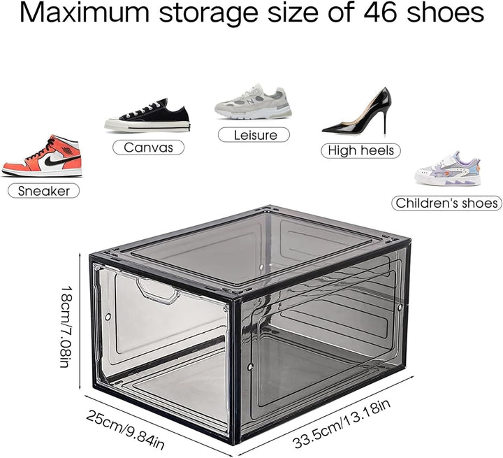 Schuhboxen Organizer-Transparent Schuhaufbewahrung für Sneakers und Turnschuhe,Schuhboxen Stapelbar,