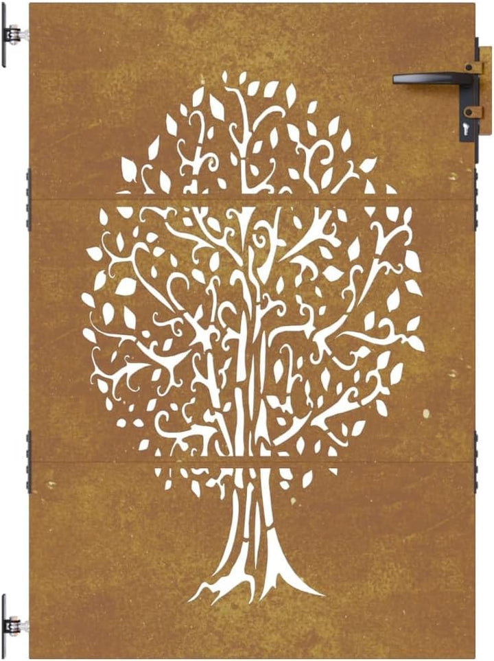 vidaXL Gartentor 85x150 cm Cortenstahl Baum-Design 85 x 150 cm, 85 x 150 cm